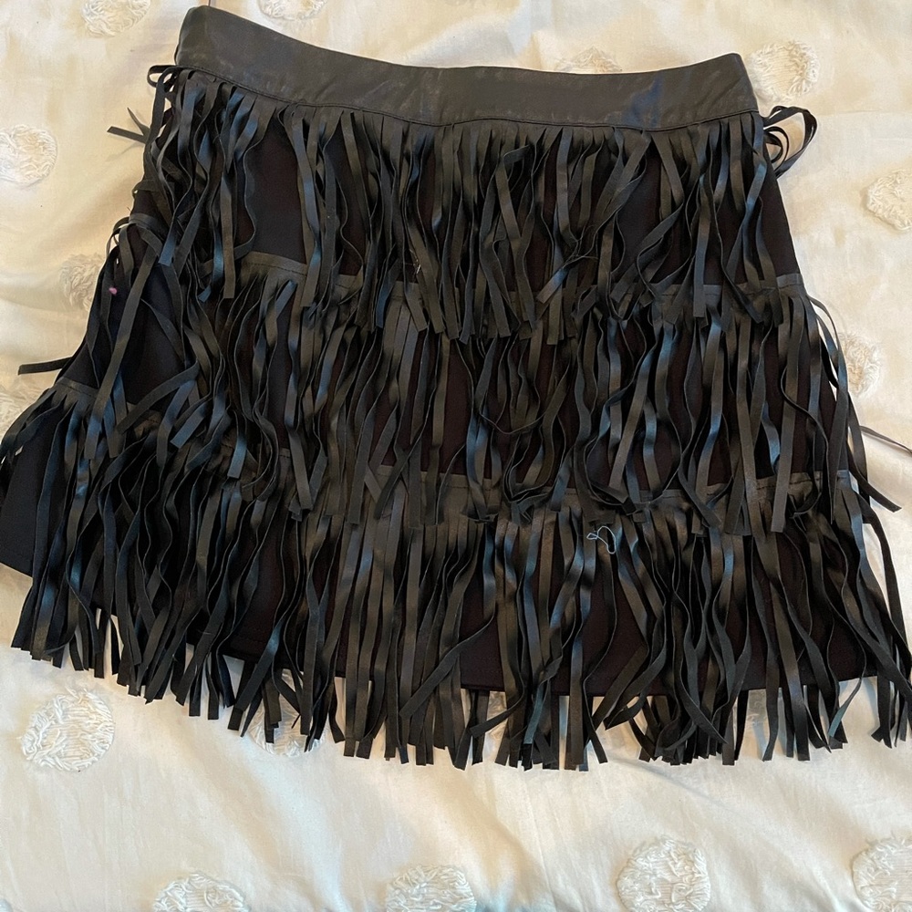 Black fringe skirt